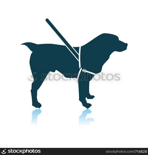 Guide Dog Icon. Shadow Reflection Design. Vector Illustration.