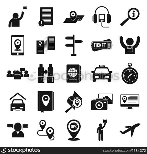 Guide icons set. Simple set of guide vector icons for web design on white background. Guide icons set, simple style