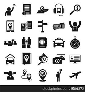 Guide icons set. Simple set of guide vector icons for web design on white background. Guide icons set, simple style