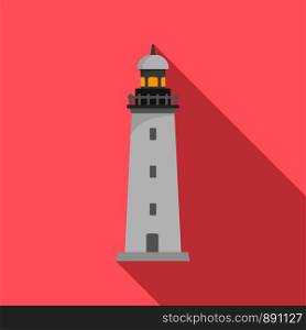 Guide lighthouse icon. Flat illustration of guide lighthouse vector icon for web design. Guide lighthouse icon, flat style