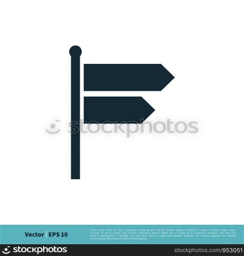Guidepost Road Sign Icon Vector Logo Template Illustration Design. Vector EPS 10.