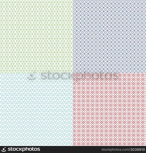 Guilloche patterns vector set for voucher, banknote, certificate and money texture. Guilloche patterns vector set for voucher, banknote, certificate and money texture. Watermark endless abstraction background colored illustration