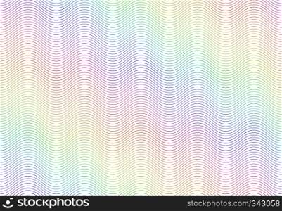 Guilloche watermark texture. Textured passport paper, banknote secure rainbow pattern and color line waves. Monochrome money currency watermark or diploma certificate vector seamless background. Guilloche watermark texture. Textured passport paper, banknote secure rainbow pattern and color line waves vector seamless background