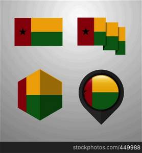 Guinea Bissau flag design set vector