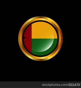 Guinea Bissau flag Golden button