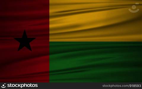 Guinea Bissau flag vector. Vector flag of Guinea Bissau blowig in the wind. EPS 10.