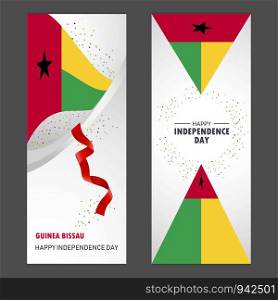 Guinea Bissau Happy independence day Confetti Celebration Background Vertical Banner set