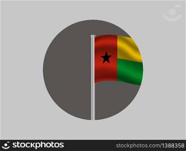 Guinea-Bissau National flag. original color and proportion. Simply vector illustration background, from all world countries flag set for design, education, icon, icon, isolated object and symbol for data visualisation