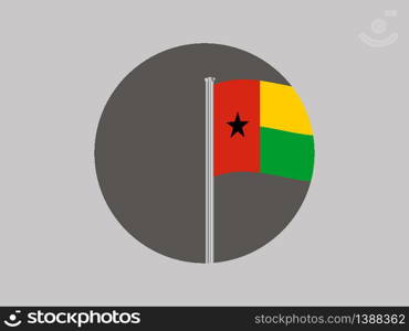 Guinea-Bissau National flag. original color and proportion. Simply vector illustration background, from all world countries flag set for design, education, icon, icon, isolated object and symbol for data visualisation