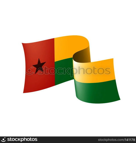 Guinea Bissau national flag, vector illustration on a white background. Guinea Bissau flag, vector illustration on a white background