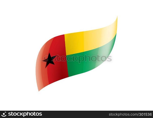 Guinea Bissau national flag, vector illustration on a white background. Guinea Bissau flag, vector illustration on a white background