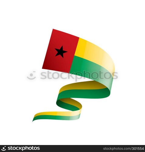 Guinea Bissau national flag, vector illustration on a white background. Guinea Bissau flag, vector illustration on a white background