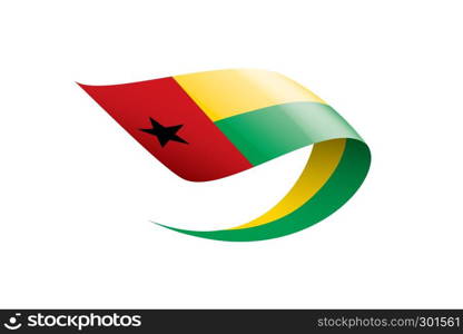 Guinea Bissau national flag, vector illustration on a white background. Guinea Bissau flag, vector illustration on a white background