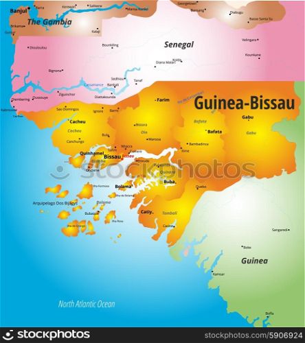 Guinea-Bissau . Vector color map of Guinea-Bissau country