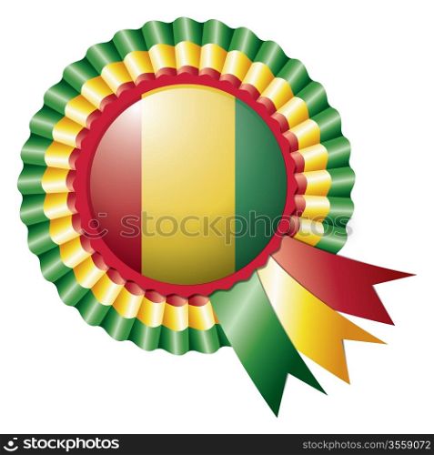 Guinea detailed silk rosette flag, eps10 vector illustration