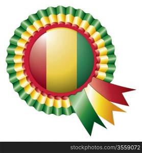 Guinea detailed silk rosette flag, eps10 vector illustration