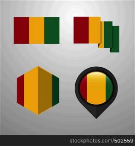 Guinea flag design set vector