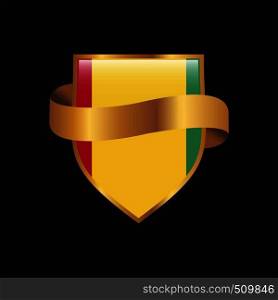 Guinea flag Golden badge design vector