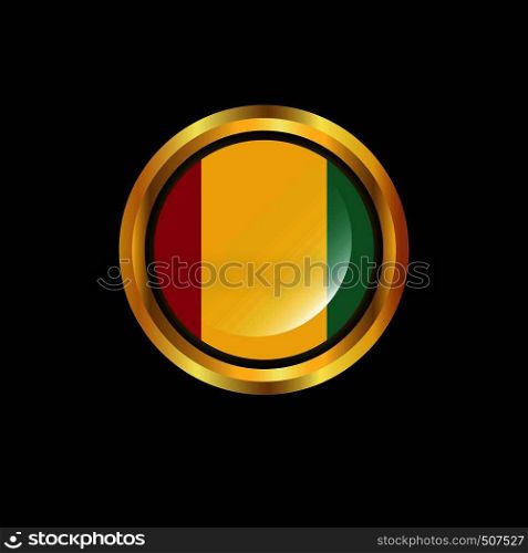 Guinea flag Golden button