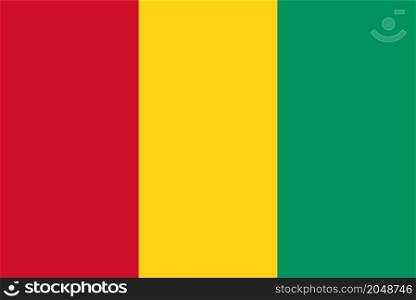 Guinea flag on white background. National Guinean official colors and proportion correct. flat style.