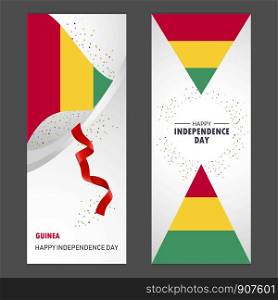 Guinea Happy independence day Confetti Celebration Background Vertical Banner set