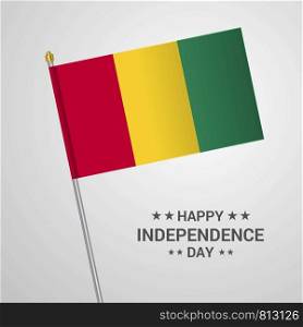 Guinea Independence day typographic design with flag vector