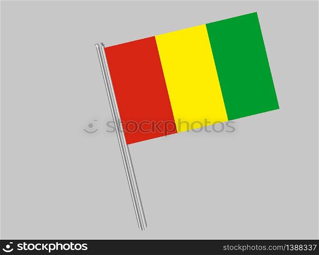 Guinea National flag. original color and proportion. Simply vector illustration background, from all world countries flag set for design, education, icon, icon, isolated object and symbol for data visualisation