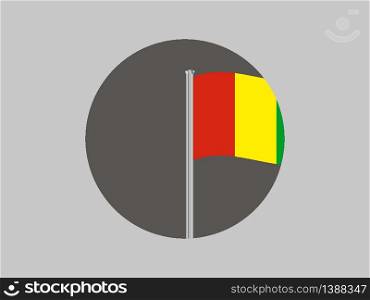 Guinea National flag. original color and proportion. Simply vector illustration background, from all world countries flag set for design, education, icon, icon, isolated object and symbol for data visualisation