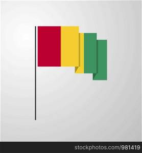 Guinea waving Flag creative background