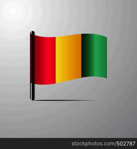 Guinea waving Shiny Flag design vector