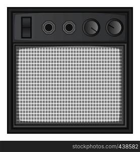 Guitar amplifier icon in monochrome style isolated on white background vector illustration. Guitar amplifier icon monochrome