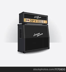 Guitar amplifier set vector illustration