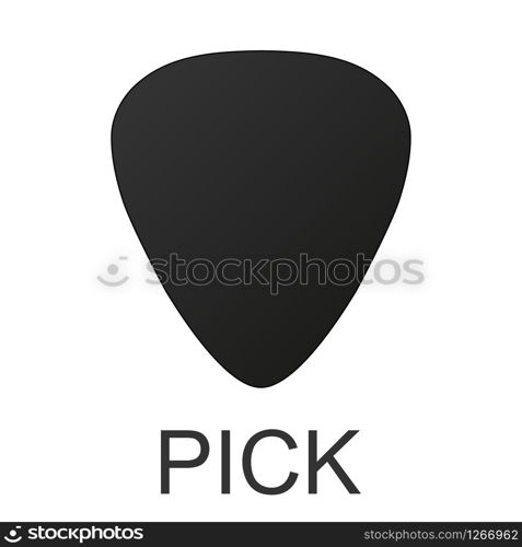 guitar black pick on white background vector illustration