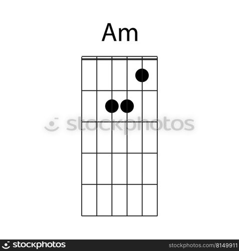 guitar chord icon A minor vector illustration design