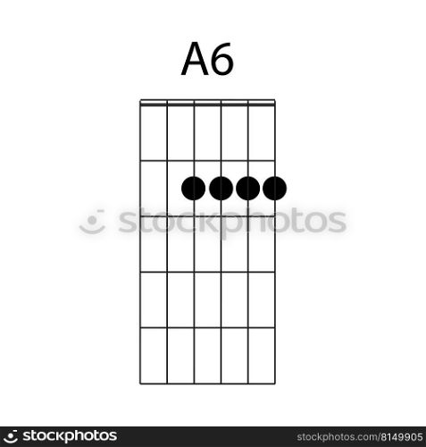 guitar chord icon A6 vector illustration design
