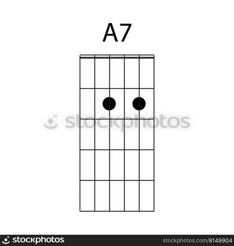 guitar chord icon A7 vector illustration design