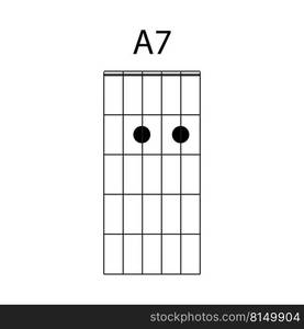 guitar chord icon A7 vector illustration design