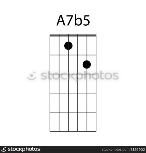 guitar chord icon A7b5 vector illustration design