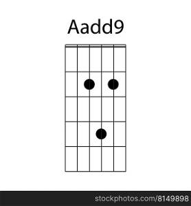 guitar chord icon Aadd9 vector illustration design