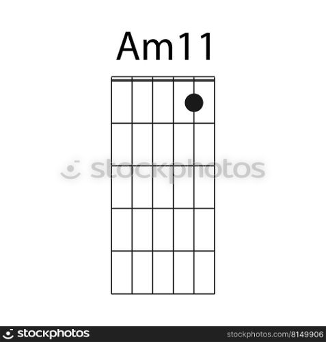 guitar chord icon Am11 vector illustration design