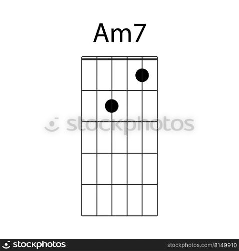 guitar chord icon Am7 vector illustration design