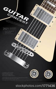 Guitar Concert Poster Background Template Vector Illustration