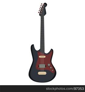 Guitar electric vector silhouette icon illustration. Rock music metal instrument sound.