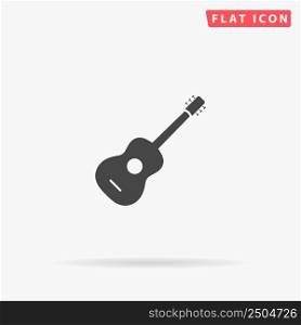Guitar flat vector icon. Glyph style sign. Simple hand drawn illustrations symbol for concept infographics, designs projects, UI and UX, website or mobile application.. Guitar flat vector icon