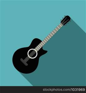 Guitar icon. Flat illustration of guitar vector icon for web design. Guitar icon, flat style