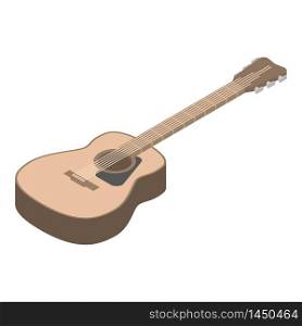 Guitar icon. Isometric of guitar vector icon for web design isolated on white background. Guitar icon, isometric style