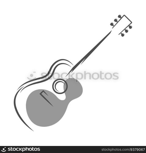 Guitar icon logo design illustration 