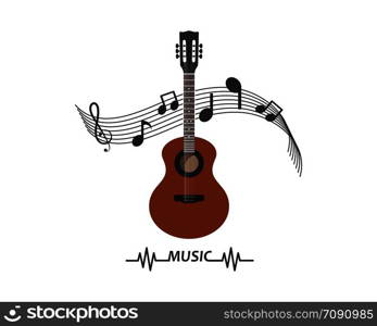 guitar icon logo vector illustration design template