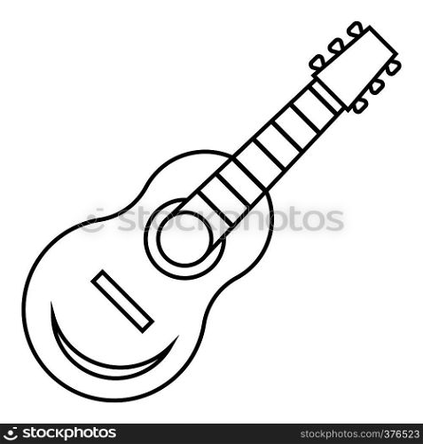 Guitar icon. Outline illustration of guitar vector icon for web. Guitar icon, outline style