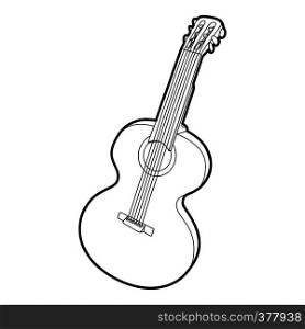 Guitar icon. Outline isometric illustration of guitar vector icon for web. Guitar icon, outline isometric style